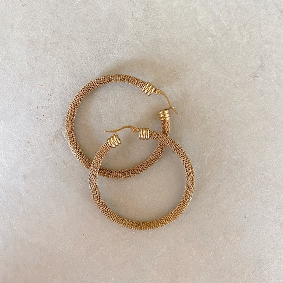 Jonesy Wood Jewelry - Jonesy Wood mesh gold hoops